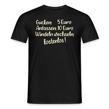 gucken 5 Euro windeln wechseln kostenlos - Männer T-Shirt - Schwarz - Vorne - AI Model Male 178 light (178cm)