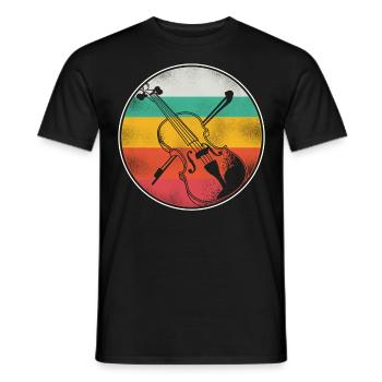 Violon Violoniste Rétro Vintage - T-shirt homme - noir - Devant - AI Model Male 178 light (178cm)