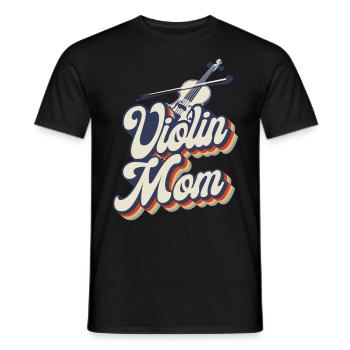 Violon Violoniste Maman Rétro Vintage - T-shirt homme - noir - Devant - AI Model Male 178 light (178cm)