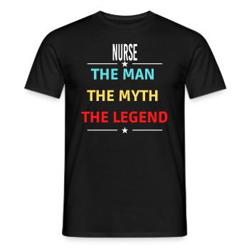 The Man The Myth The Legend NURSE - Men's T-Shirt - black - Front - AI Model Male 178 light (178cm)