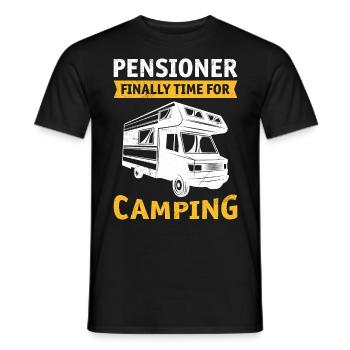 Pensioners finally time for camping - Men's T-Shirt - black - Front - AI Model Male 178 light (178cm)