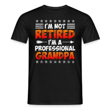 Kein Rentner sondern professioneller Opa Rente - Männer T-Shirt - Schwarz - Vorne - AI Model Male 178 light (178cm)