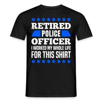 Policier Pension de la police Pension Pensioner - T-shirt homme - noir - Devant - AI Model Male 178 light (178cm)