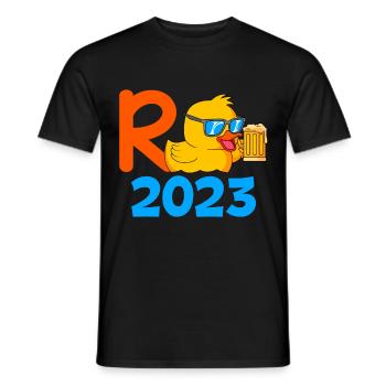 R Ente 2023 Rente 2023 Pensionierung Ruhestand - Männer T-Shirt - Schwarz - Vorne - AI Model Male 178 light (178cm)