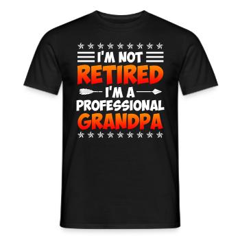 Kein Rentner sondern professioneller Opa Rente - Männer T-Shirt - Schwarz - Vorne - AI Model Male 178 light (178cm)
