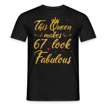 Cette reine fait 67 look Fabuleux 67e anniversaire - T-shirt homme - noir - Devant - AI Model Male 178 light (178cm)