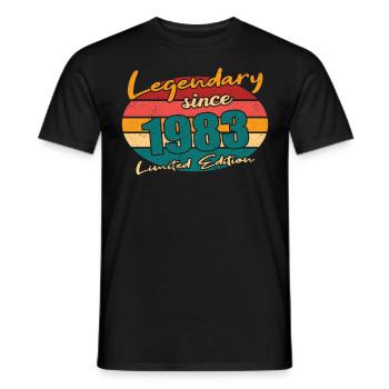40e anniversaire né en 1983 Légendaire depuis 1983 - T-shirt homme - noir - Devant - AI Model Male 178 light (178cm)