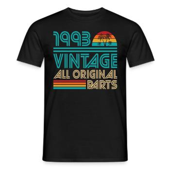 30th Birthday Vintage 1993 All Original Parts - Men's T-Shirt - black - Front - AI Model Male 178 light (178cm)