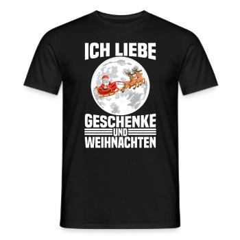 Ich liebe Geschenke und Weihnachten - Männer T-Shirt - Schwarz - Vorne - AI Model Male 178 light (178cm)