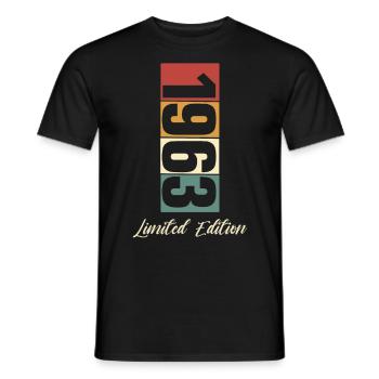 60. Geburtstag 1963 Jahrgang 60 Jahre - Männer T-Shirt - Schwarz - Vorne - AI Model Male 178 light (178cm)