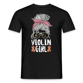 Violin Violinist Girl Sunglasses - Men's T-Shirt - black - Front - AI Model Male 178 light (178cm)