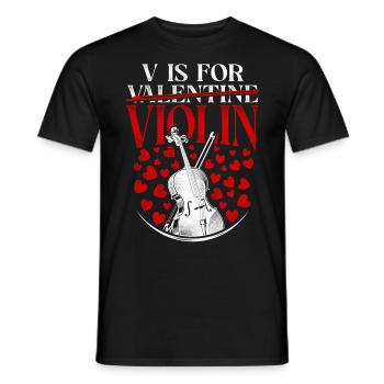 Violoniste violoniste Saint-Valentin - T-shirt homme - noir - Devant - AI Model Male 178 light (178cm)