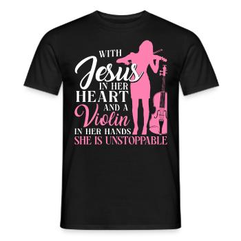 Violoniste Violoniste Jesus Faith - T-shirt homme - noir - Devant - AI Model Male 178 light (178cm)