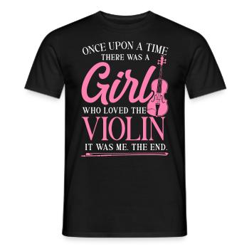 Violin Violinist Girl Once Upon A - Men's T-Shirt - black - Front - AI Model Male 178 light (178cm)