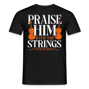 Violon Violoniste Bible Citation Foi - T-shirt homme - noir - Devant - AI Model Male 178 light (178cm)