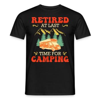 Retirement finally time for camping - Men's T-Shirt - black - Front - AI Model Male 178 light (178cm)