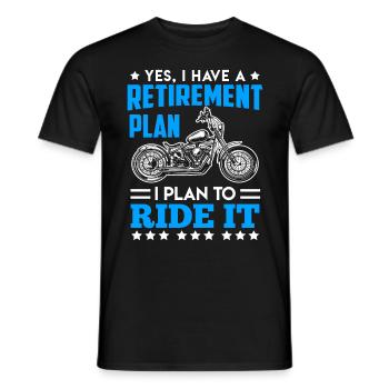 Bikers Pensioners Retired Motorcycling - Men's T-Shirt - black - Front - AI Model Male 178 light (178cm)