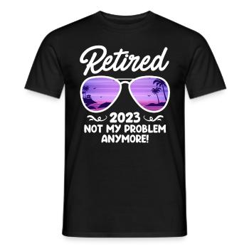 Pension 2023 Pension de retraite des pensionnés - T-shirt homme - noir - Devant - AI Model Male 178 light (178cm)