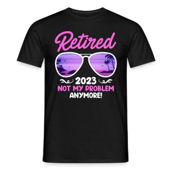 Pension 2023 Pension de retraite des pensionnés - T-shirt homme - noir - Devant - AI Model Male 178 light (178cm)