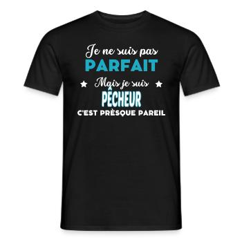 je ne suis pas parfait humour PÊCHEUR - T-shirt homme - noir - Devant - AI Model Male 178 light (178cm)