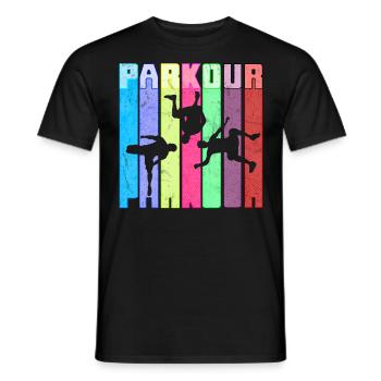 Parkour Freerunner Traceur Le Parcour parkourshirt - T-shirt homme - noir - Devant - AI Model Male 178 light (178cm)