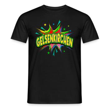 Gelsenkirchen Deutschland Pop Art Comic Kunst - Männer T-Shirt - Schwarz - Vorne - AI Model Male 178 light (178cm)