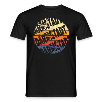 Darmstadt Germany City Vintage Retro Skyline - Men's T-Shirt - black - Front - AI Model Male 178 light (178cm)