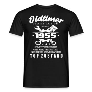 Oldtimer Special Edition Modell 1955 - Männer T-Shirt - Schwarz - Vorne - AI Model Male 178 light (178cm)