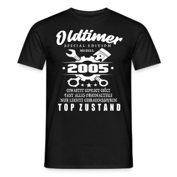Oldtimer Special Edition Modell 2005 - Männer T-Shirt - Schwarz - Vorne - AI Model Male 178 light (178cm)