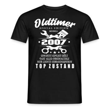 Oldtimer Special Edition Modell 2007 - Männer T-Shirt - Schwarz - Vorne - AI Model Male 178 light (178cm)