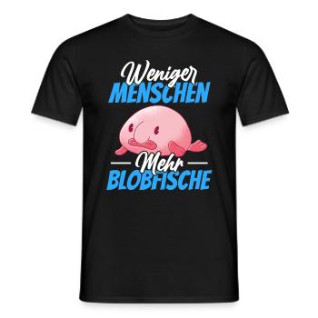 Blobfisch weniger Menschen lustiger Blobfisch - Männer T-Shirt - Schwarz - Vorne - AI Model Male 178 light (178cm)
