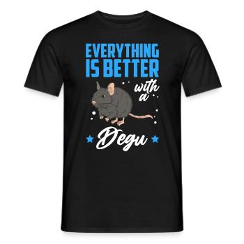 Degu everything better with Chilean rodent - Men's T-Shirt - black - Front - AI Model Male 178 light (178cm)