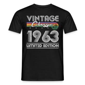60th Birthday Vintage 1963 Classic 1963 - Men's T-Shirt - black - Front - AI Model Male 178 light (178cm)
