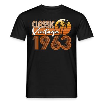 60th birthday born 1963 Classic Vintage 1963 - Men's T-Shirt - black - Front - AI Model Male 178 light (178cm)