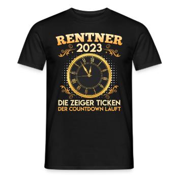 Rentner 2023 die Zeiger ticken Renteneintritt - Männer T-Shirt - Schwarz - Vorne - AI Model Male 178 light (178cm)