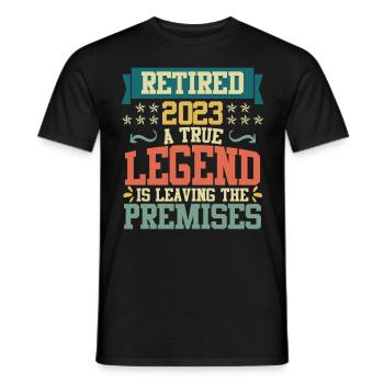 Rentner 2023 Legende verlässt das Gelände - Männer T-Shirt - Schwarz - Vorne - AI Model Male 178 light (178cm)