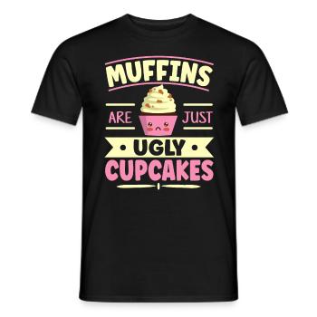 Muffins Are Just Ugly Cupcakes Kawaii Cupcake - Männer T-Shirt - Schwarz - Vorne - AI Model Male 178 light (178cm)