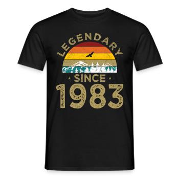 40e anniversaire né en 1983 Légendaire depuis 1983 - T-shirt homme - noir - Devant - AI Model Male 178 light (178cm)