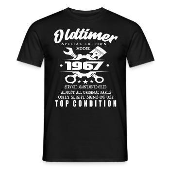 Oldtimer Special Edition Model 1967 Birthday - Men's T-Shirt - black - Front - AI Model Male 178 light (178cm)