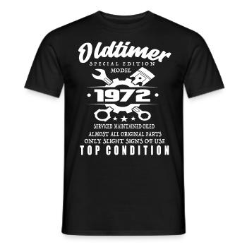 Oldtimer Special Edition Model 1972 Birthday - Men's T-Shirt - black - Front - AI Model Male 178 light (178cm)