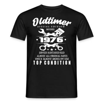 Oldtimer Special Edition Modèle 1976 Anniversaire - T-shirt homme - noir - Devant - AI Model Male 178 light (178cm)