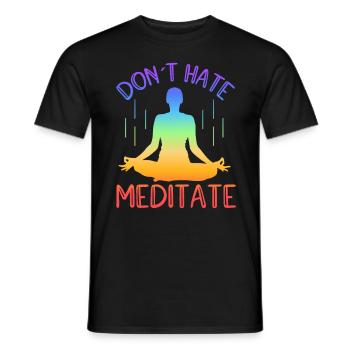 Don't Hate Meditate Yoga - Men's T-Shirt - black - Front - AI Model Male 178 light (178cm)