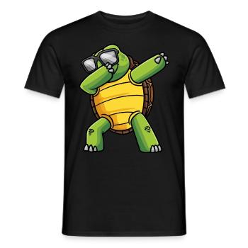 Dab tortue de mer avec lunettes de soleil - T-shirt homme - noir - Devant - AI Model Male 178 light (178cm)