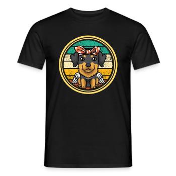 Hovawart Dog - Men's T-Shirt - black - Front - AI Model Male 178 light (178cm)