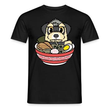 Morkie Dog Japonais Food Ramen Noodles - T-shirt homme - noir - Devant - AI Model Male 178 light (178cm)