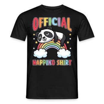 Offizielles Nickerchen Shirt Schlafender Panda - Männer T-Shirt - Schwarz - Vorne - AI Model Male 178 light (178cm)