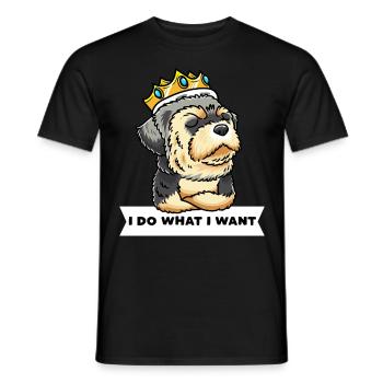Chien Morkie avec couronne - T-shirt homme - noir - Devant - AI Model Male 178 light (178cm)