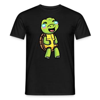 Meeresschildkröte Lachendes Emoticon - Männer T-Shirt - Schwarz - Vorne - AI Model Male 178 light (178cm)