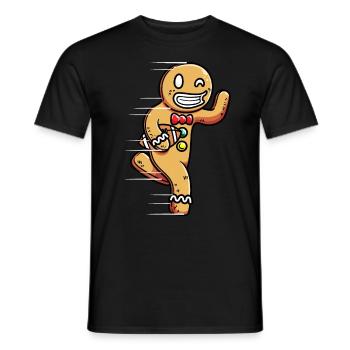 Lebkuchen Football Spielen Sport Weihnachten - Männer T-Shirt - Schwarz - Vorne - AI Model Male 178 light (178cm)