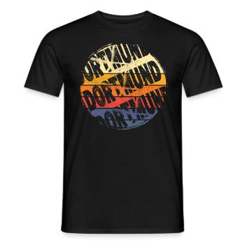 Dortmund Germany City Vintage Retro Skyline - Men's T-Shirt - black - Front - AI Model Male 178 light (178cm)
